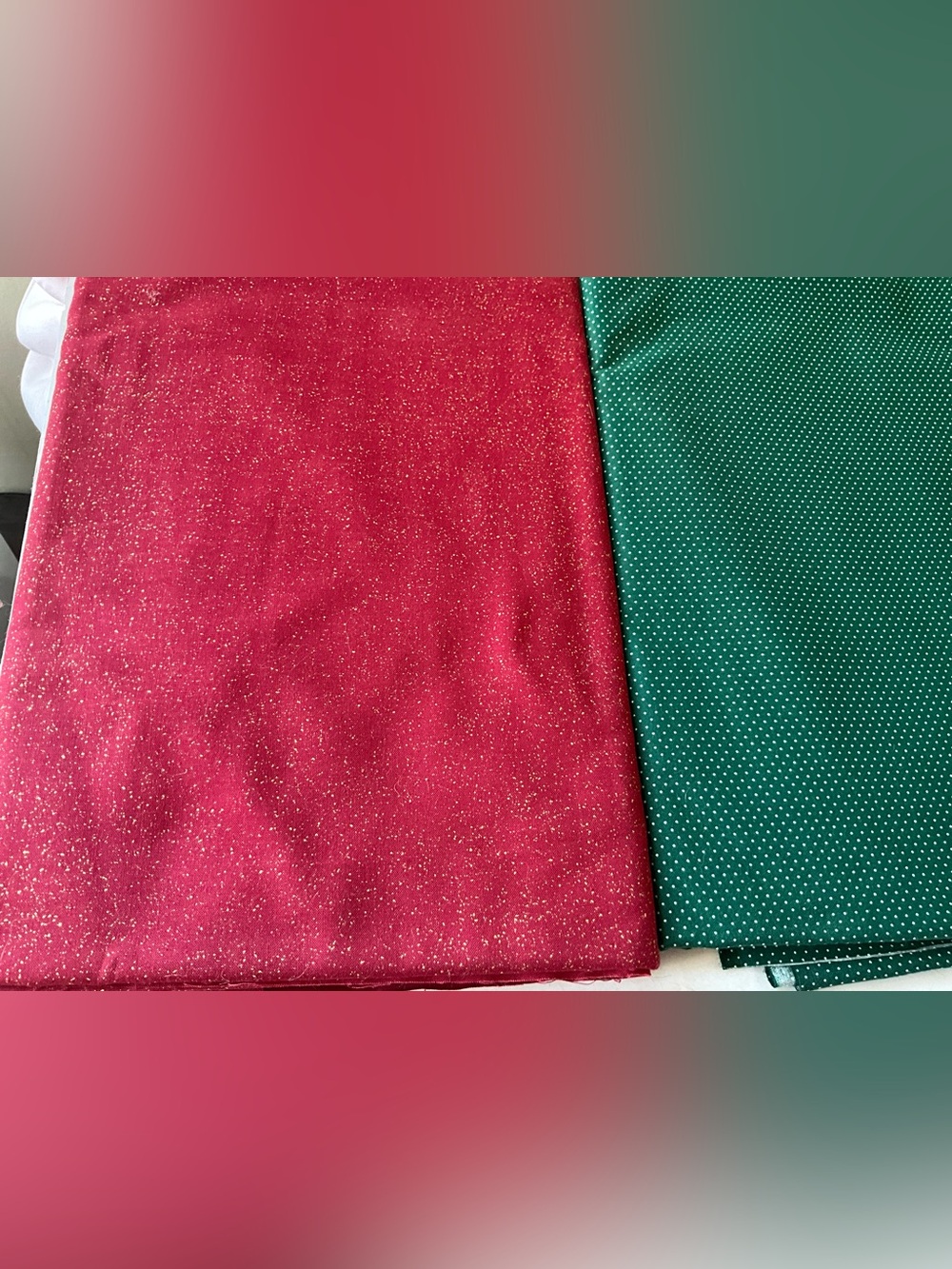 Holiday Fabric Lot Quilting Sewing Crafts Green Red Gold Cotton